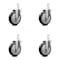 Service Caster 5 Inch Black Polyurethane Wheel Swivel 3/4 Inch Square Stem Caster Set SCC SCC-SQ20S514-PPUB-BLK-34-4 - alternate 1